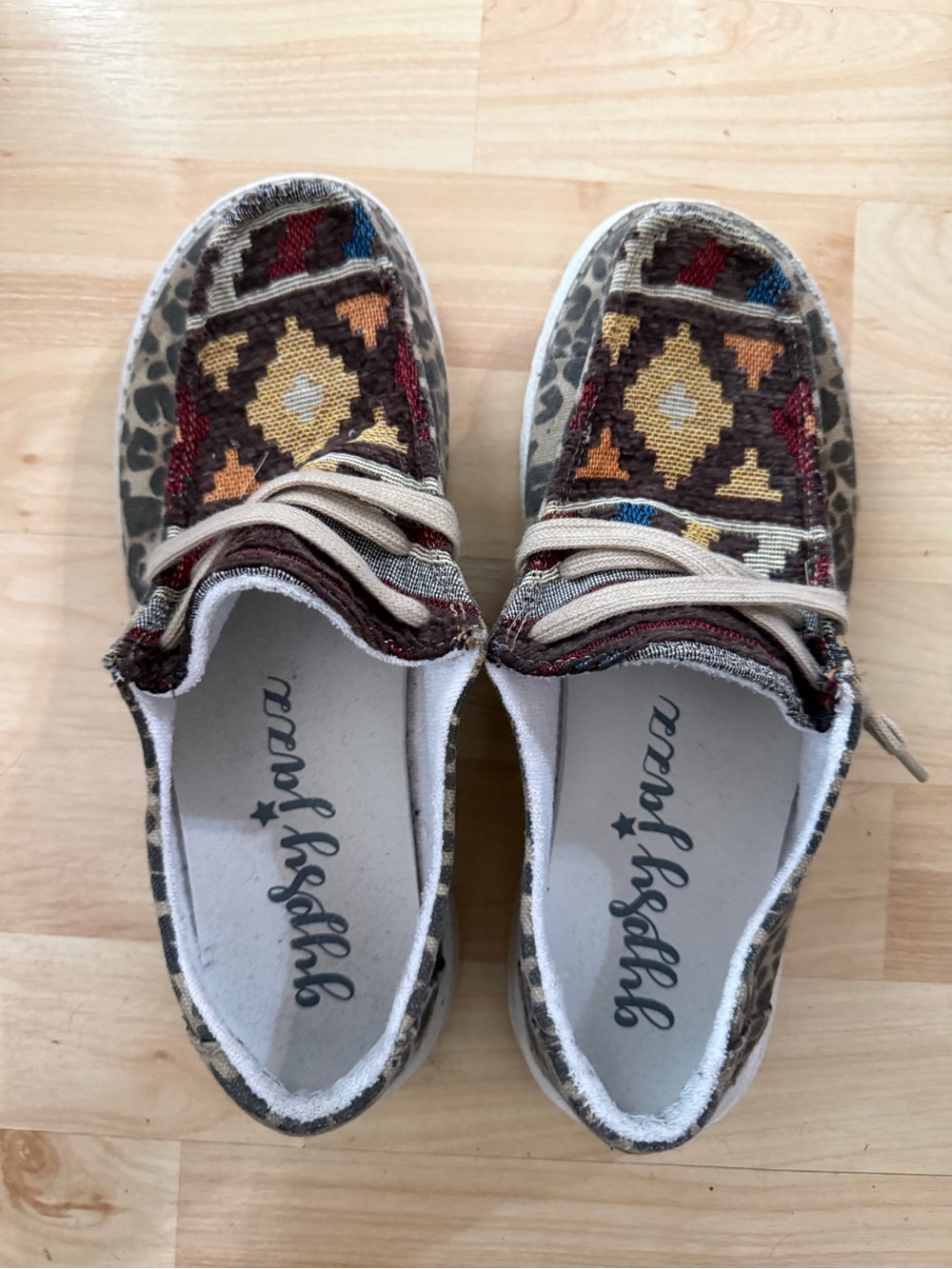 Gypsy Jazz Brown Multicolor Aztec & Leopard Slip-On Sneakers